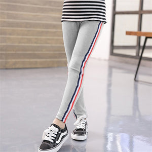 Girl Stretchy Pants Trousers Girl Leggings Pants Sports Stripe Leggings for Girls Kids Children Clothes Trousers 3 to 12 Years