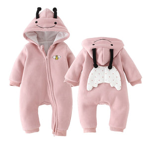 Baby clothes rompers jumpsuits newborn cartoon little bee rabbit ears zipper clothes jumpsuits cotton jackets outer jumpsuits