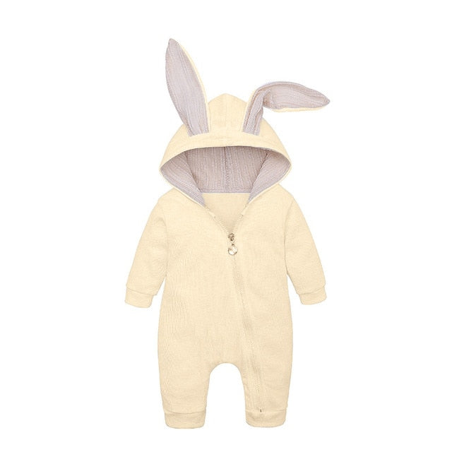 Baby clothes rompers jumpsuits newborn cartoon little bee rabbit ears zipper clothes jumpsuits cotton jackets outer jumpsuits