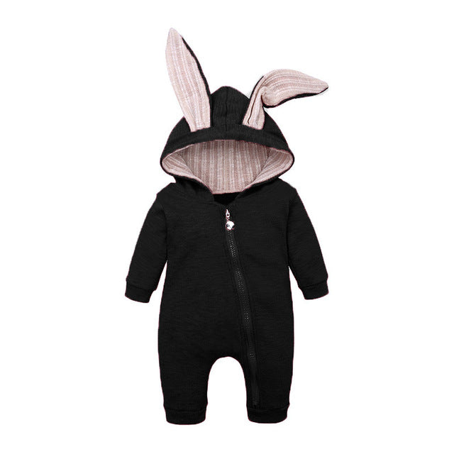 Baby clothes rompers jumpsuits newborn cartoon little bee rabbit ears zipper clothes jumpsuits cotton jackets outer jumpsuits