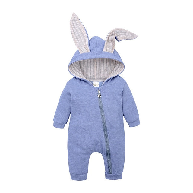 Baby clothes rompers jumpsuits newborn cartoon little bee rabbit ears zipper clothes jumpsuits cotton jackets outer jumpsuits