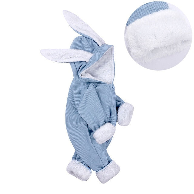 Baby clothes rompers jumpsuits newborn cartoon little bee rabbit ears zipper clothes jumpsuits cotton jackets outer jumpsuits