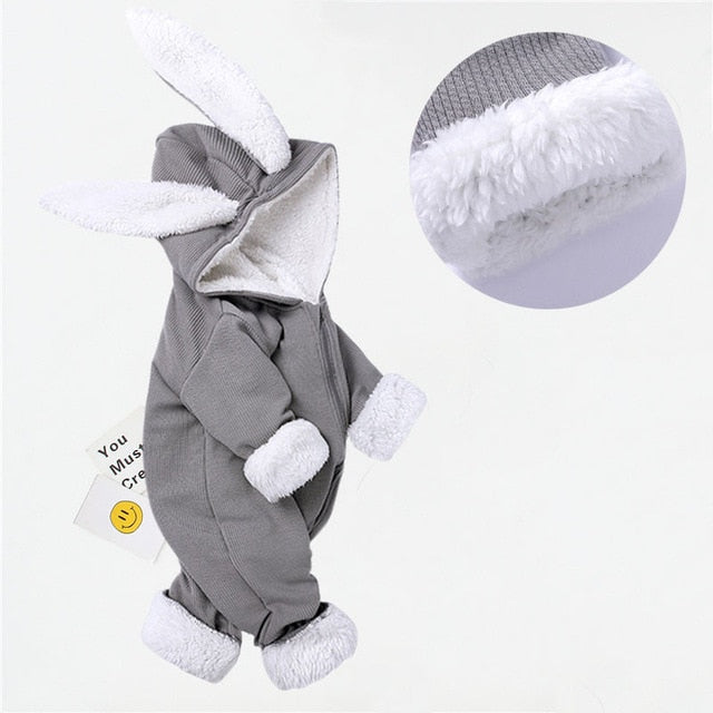 Baby clothes rompers jumpsuits newborn cartoon little bee rabbit ears zipper clothes jumpsuits cotton jackets outer jumpsuits