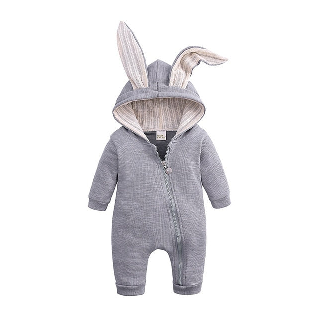 Baby clothes rompers jumpsuits newborn cartoon little bee rabbit ears zipper clothes jumpsuits cotton jackets outer jumpsuits