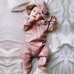 Baby clothes rompers jumpsuits newborn cartoon little bee rabbit ears zipper clothes jumpsuits cotton jackets outer jumpsuits