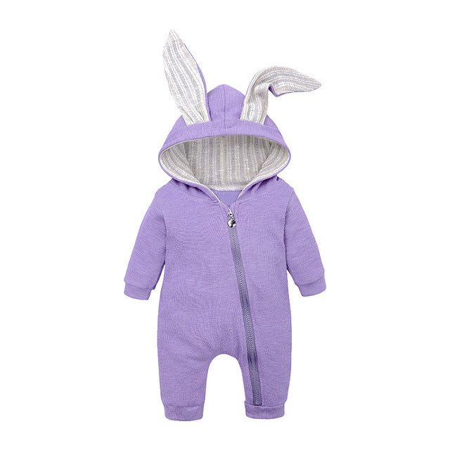 Baby clothes rompers jumpsuits newborn cartoon little bee rabbit ears zipper clothes jumpsuits cotton jackets outer jumpsuits