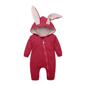 Baby clothes rompers jumpsuits newborn cartoon little bee rabbit ears zipper clothes jumpsuits cotton jackets outer jumpsuits