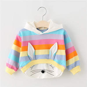 2019 New Spring Autumn Baby Girls Clothes Cotton Hooded Sweatshirt Cartoon Kids Casual Sportswear Infant Clothing