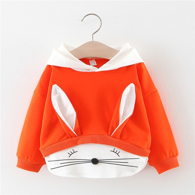 2019 New Spring Autumn Baby Girls Clothes Cotton Hooded Sweatshirt Cartoon Kids Casual Sportswear Infant Clothing