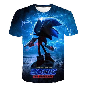 kids clothes Summer Short Sleeve 3D Cartoon Printed sonic the hedgehog T Shirt for Boys Streetwear Teenager Boys Children Tops