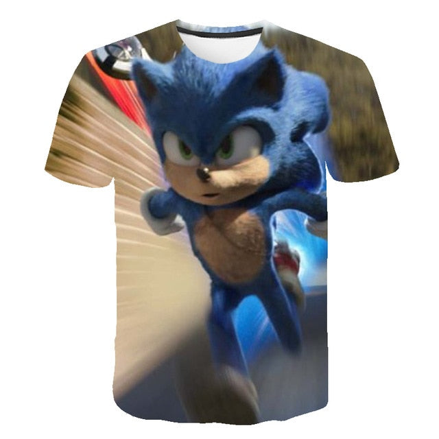 kids clothes Summer Short Sleeve 3D Cartoon Printed sonic the hedgehog T Shirt for Boys Streetwear Teenager Boys Children Tops