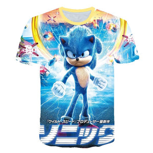 kids clothes Summer Short Sleeve 3D Cartoon Printed sonic the hedgehog T Shirt for Boys Streetwear Teenager Boys Children Tops