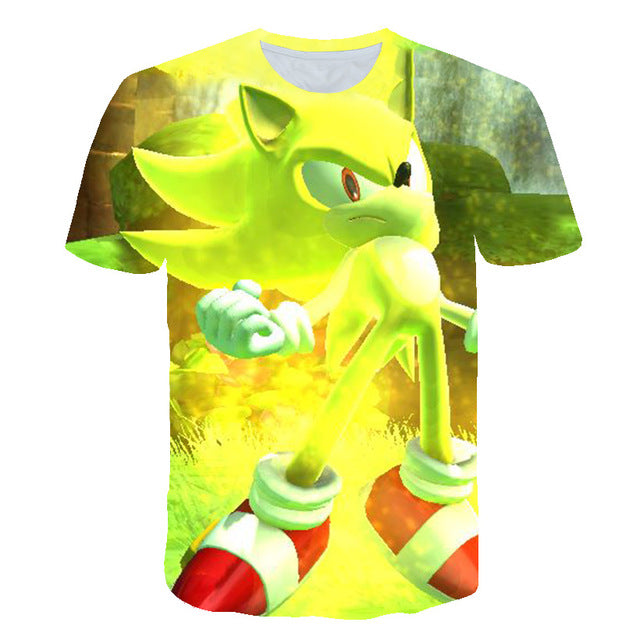 kids clothes Summer Short Sleeve 3D Cartoon Printed sonic the hedgehog T Shirt for Boys Streetwear Teenager Boys Children Tops