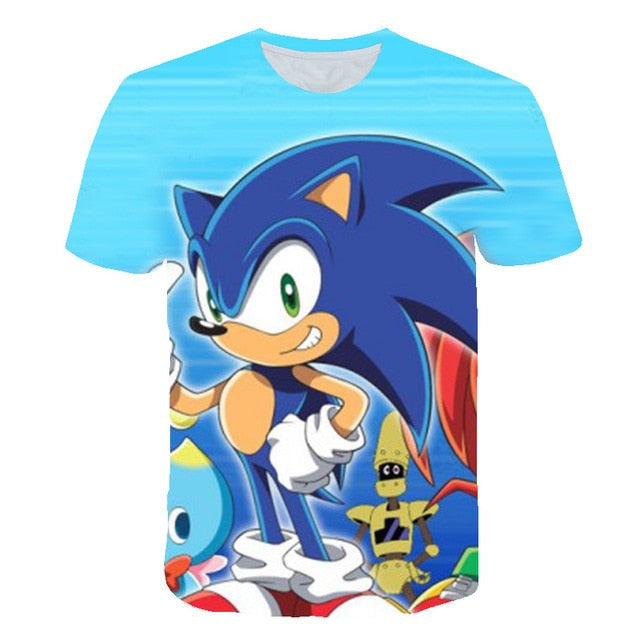 kids clothes Summer Short Sleeve 3D Cartoon Printed sonic the hedgehog T Shirt for Boys Streetwear Teenager Boys Children Tops