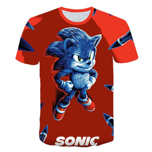 kids clothes Summer Short Sleeve 3D Cartoon Printed sonic the hedgehog T Shirt for Boys Streetwear Teenager Boys Children Tops