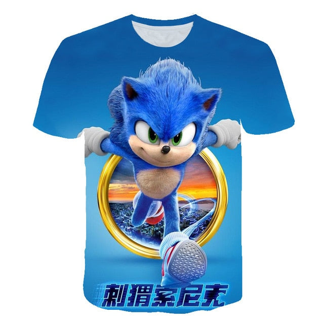 kids clothes Summer Short Sleeve 3D Cartoon Printed sonic the hedgehog T Shirt for Boys Streetwear Teenager Boys Children Tops