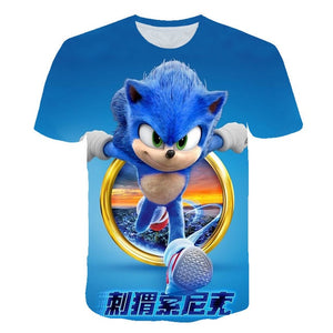 kids clothes Summer Short Sleeve 3D Cartoon Printed sonic the hedgehog T Shirt for Boys Streetwear Teenager Boys Children Tops