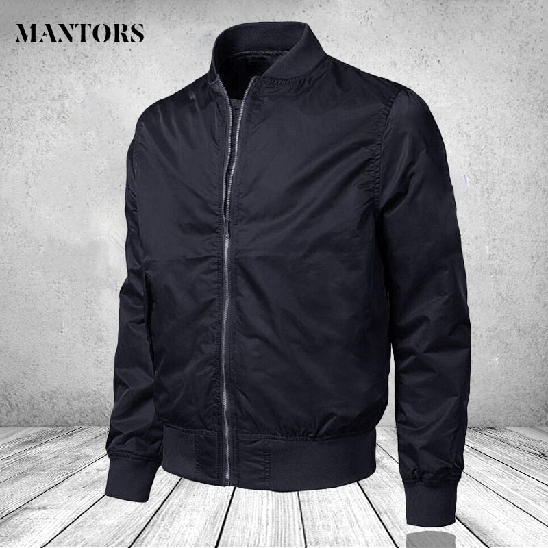 Men's Bomber Jacket Zipper Solid Male Casual windbreaker Jackets Slim Fit Pilot Coat Men Clothes Plus Size 4XL Fashion Outerwear