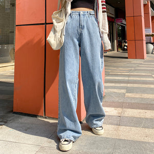 Woman Jeans High Waist Clothes Wide Leg Denim Clothing Blue Streetwear Vintage Quality 2020 Fashion Harajuku Straight Pants