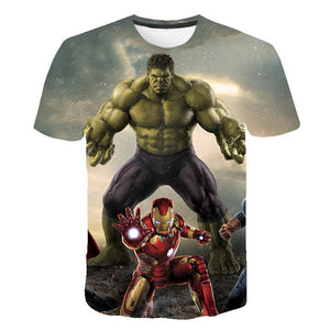 3D Boys t-shirt kids Marvel Superhero Iron Man Thor Hulk Captain America Spiderman Boys Kid Cartoon girls clothes camisetas 2020