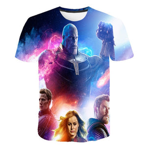 3D Boys t-shirt kids Marvel Superhero Iron Man Thor Hulk Captain America Spiderman Boys Kid Cartoon girls clothes camisetas 2020