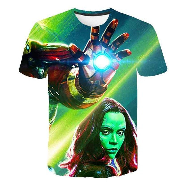 3D Boys t-shirt kids Marvel Superhero Iron Man Thor Hulk Captain America Spiderman Boys Kid Cartoon girls clothes camisetas 2020