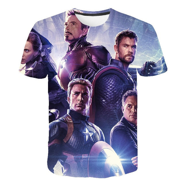 3D Boys t-shirt kids Marvel Superhero Iron Man Thor Hulk Captain America Spiderman Boys Kid Cartoon girls clothes camisetas 2020