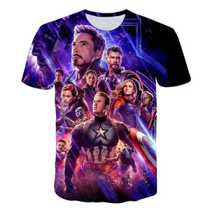 3D Boys t-shirt kids Marvel Superhero Iron Man Thor Hulk Captain America Spiderman Boys Kid Cartoon girls clothes camisetas 2020