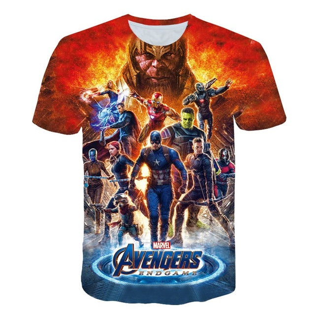 3D Boys t-shirt kids Marvel Superhero Iron Man Thor Hulk Captain America Spiderman Boys Kid Cartoon girls clothes camisetas 2020