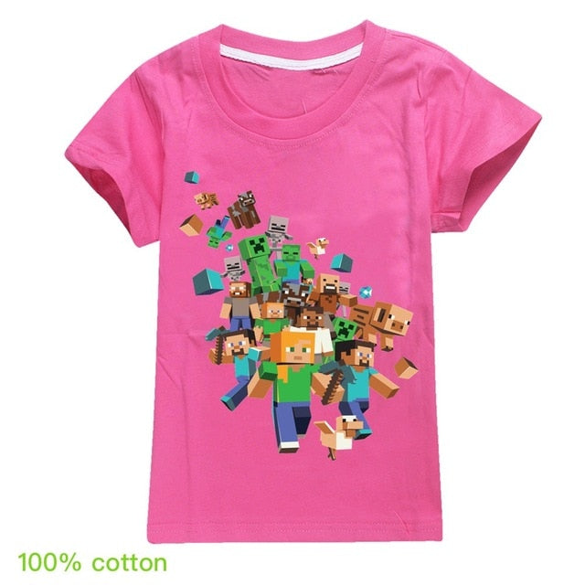 Kids Boys Girls Summer Short Sleeve Minecraftingly Cartoon Clothes Sweatshirts T Shirt Christmas  Creeper Tops 2020 UNSPEAKABLE