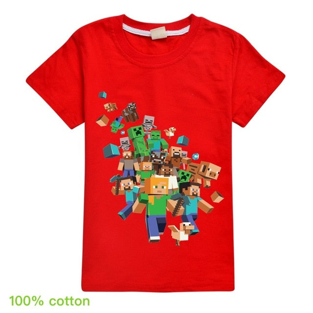 Kids Boys Girls Summer Short Sleeve Minecraftingly Cartoon Clothes Sweatshirts T Shirt Christmas  Creeper Tops 2020 UNSPEAKABLE