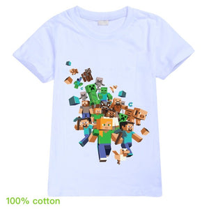 Kids Boys Girls Summer Short Sleeve Minecraftingly Cartoon Clothes Sweatshirts T Shirt Christmas  Creeper Tops 2020 UNSPEAKABLE