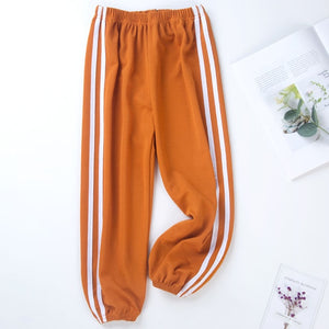 Childrenswear Spring Summer thin Stop stripde pants Trousers  Casual Solid Color  Girls Fashion Clothes