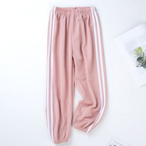 Childrenswear Spring Summer thin Stop stripde pants Trousers  Casual Solid Color  Girls Fashion Clothes