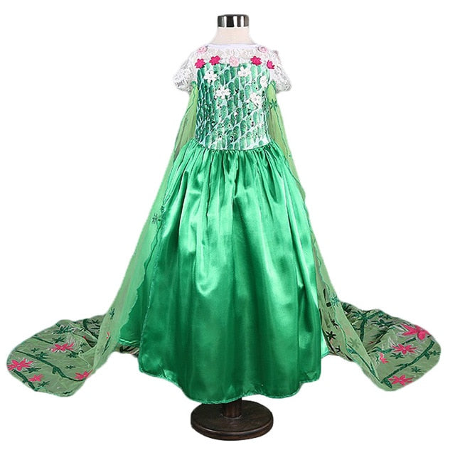 Halloween Elsa Anna Dress Girls Costume Fancy Party Princess Cosplay Baby Dresses Children's Christmas Birthday Sets Clothes