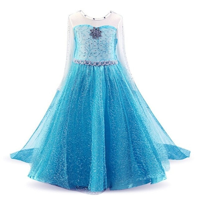 Halloween Elsa Anna Dress Girls Costume Fancy Party Princess Cosplay Baby Dresses Children's Christmas Birthday Sets Clothes