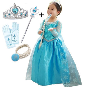 Halloween Elsa Anna Dress Girls Costume Fancy Party Princess Cosplay Baby Dresses Children's Christmas Birthday Sets Clothes