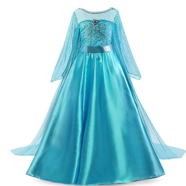 Halloween Elsa Anna Dress Girls Costume Fancy Party Princess Cosplay Baby Dresses Children's Christmas Birthday Sets Clothes