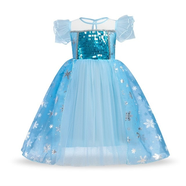 Halloween Elsa Anna Dress Girls Costume Fancy Party Princess Cosplay Baby Dresses Children's Christmas Birthday Sets Clothes