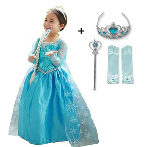 Halloween Elsa Anna Dress Girls Costume Fancy Party Princess Cosplay Baby Dresses Children's Christmas Birthday Sets Clothes