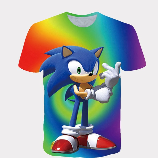 kids clothes Summer Short Sleeve 3D Cartoon Printed sonic the hedgehog T Shirt for Boys Streetwear Teenager Boys Children Tops