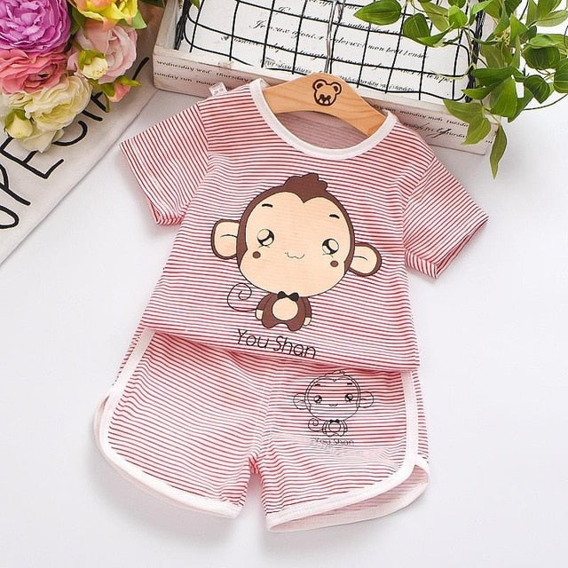 Baby Boy Summer Clothes Children Clothing Set Baby Boys Girls Clothes Suit Kids Tshirt+Shorts 2PCS set Infant Newborn Tracksuit