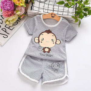 Baby Boy Summer Clothes Children Clothing Set Baby Boys Girls Clothes Suit Kids Tshirt+Shorts 2PCS set Infant Newborn Tracksuit