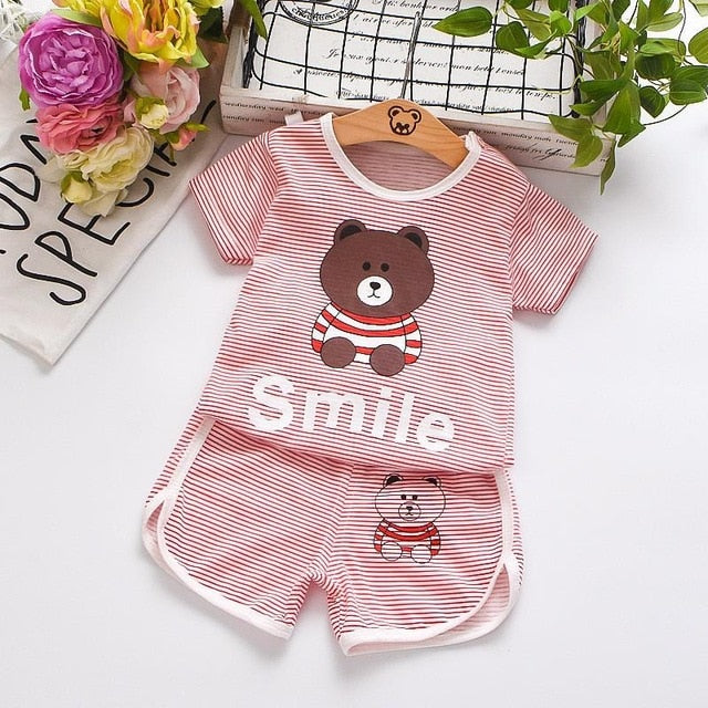 Baby Boy Summer Clothes Children Clothing Set Baby Boys Girls Clothes Suit Kids Tshirt+Shorts 2PCS set Infant Newborn Tracksuit