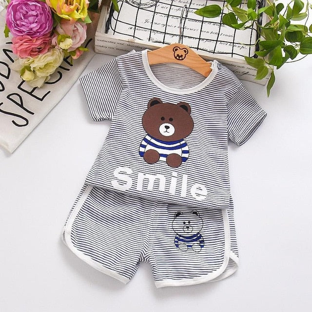 Baby Boy Summer Clothes Children Clothing Set Baby Boys Girls Clothes Suit Kids Tshirt+Shorts 2PCS set Infant Newborn Tracksuit