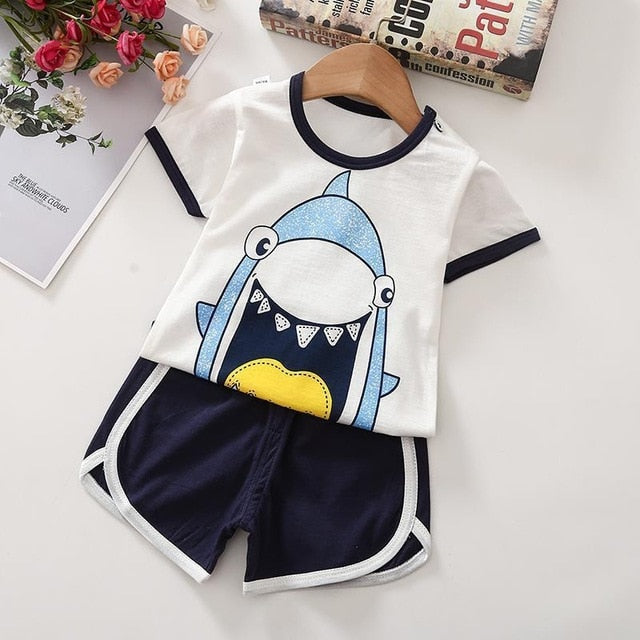 Baby Boy Summer Clothes Children Clothing Set Baby Boys Girls Clothes Suit Kids Tshirt+Shorts 2PCS set Infant Newborn Tracksuit