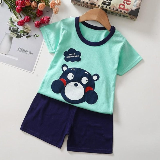 Baby Boy Summer Clothes Children Clothing Set Baby Boys Girls Clothes Suit Kids Tshirt+Shorts 2PCS set Infant Newborn Tracksuit