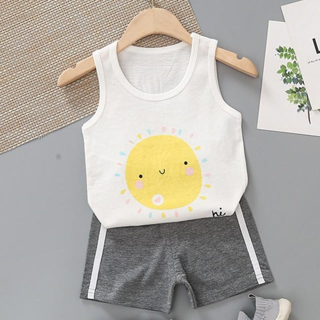 Baby Boy Summer Clothes Children Clothing Set Baby Boys Girls Clothes Suit Kids Tshirt+Shorts 2PCS set Infant Newborn Tracksuit