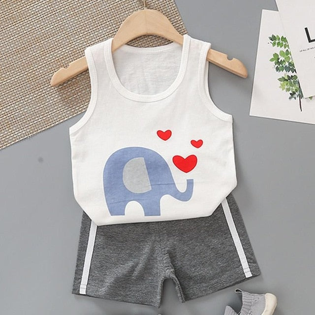 Baby Boy Summer Clothes Children Clothing Set Baby Boys Girls Clothes Suit Kids Tshirt+Shorts 2PCS set Infant Newborn Tracksuit